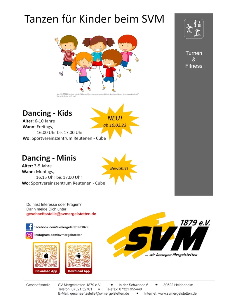 2023 - Infos - Turnen - Tanzen für Kinder